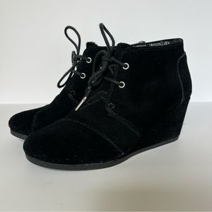 TOMS Black Wedge Bootie
